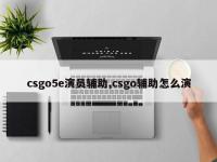 csgo5e演员辅助,csgo辅助怎么演