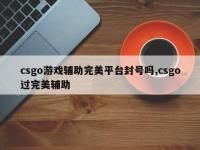 csgo游戏辅助完美平台封号吗,csgo过完美辅助